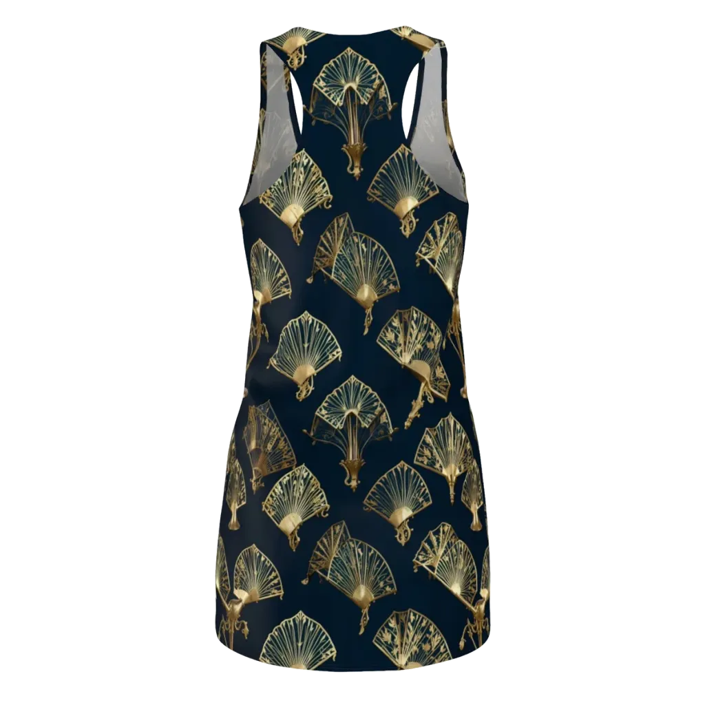 Gilded Fan Salon on Racerback Dress — Back