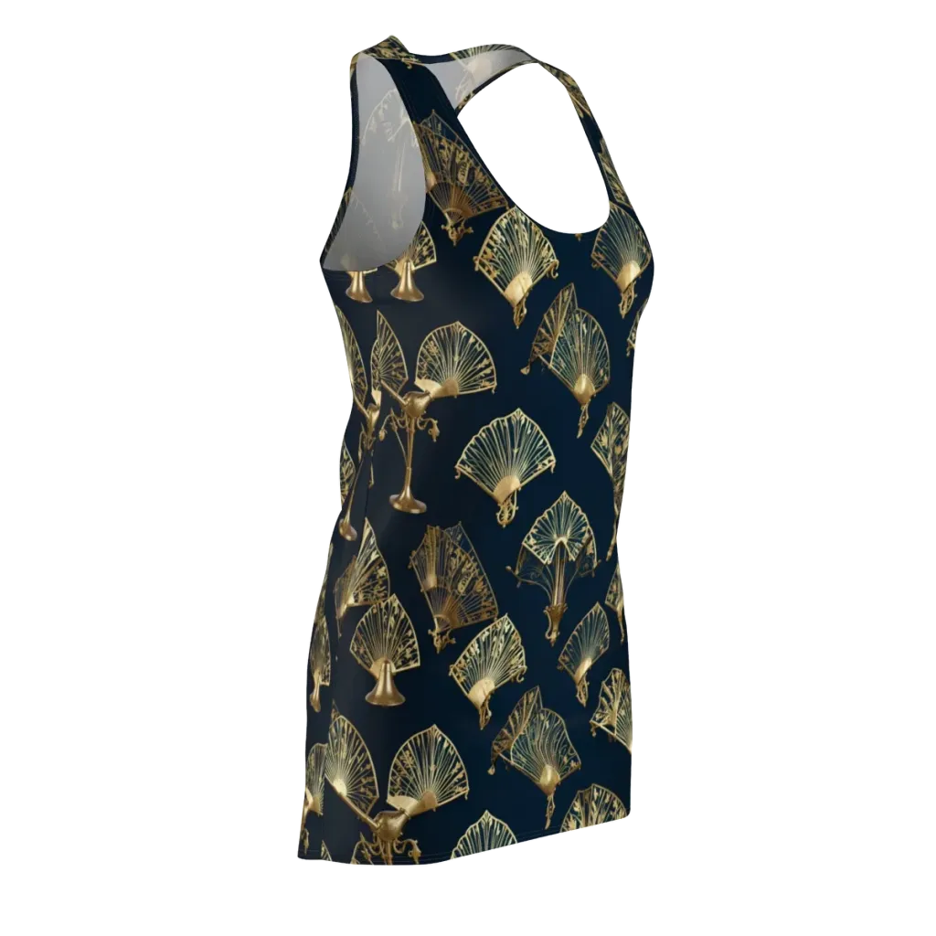 Gilded Fan Salon on Racerback Dress — Front Side