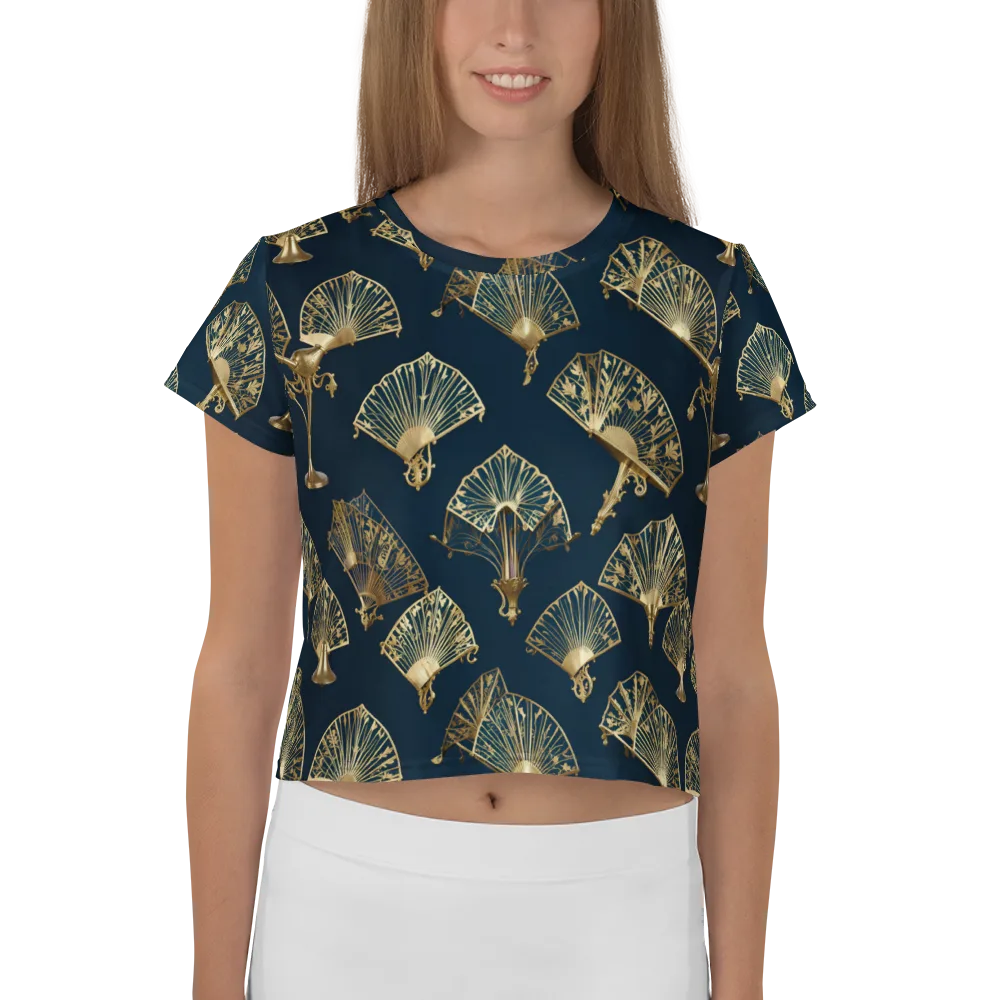 Gilded Fan Salon on Crop Tee — Front