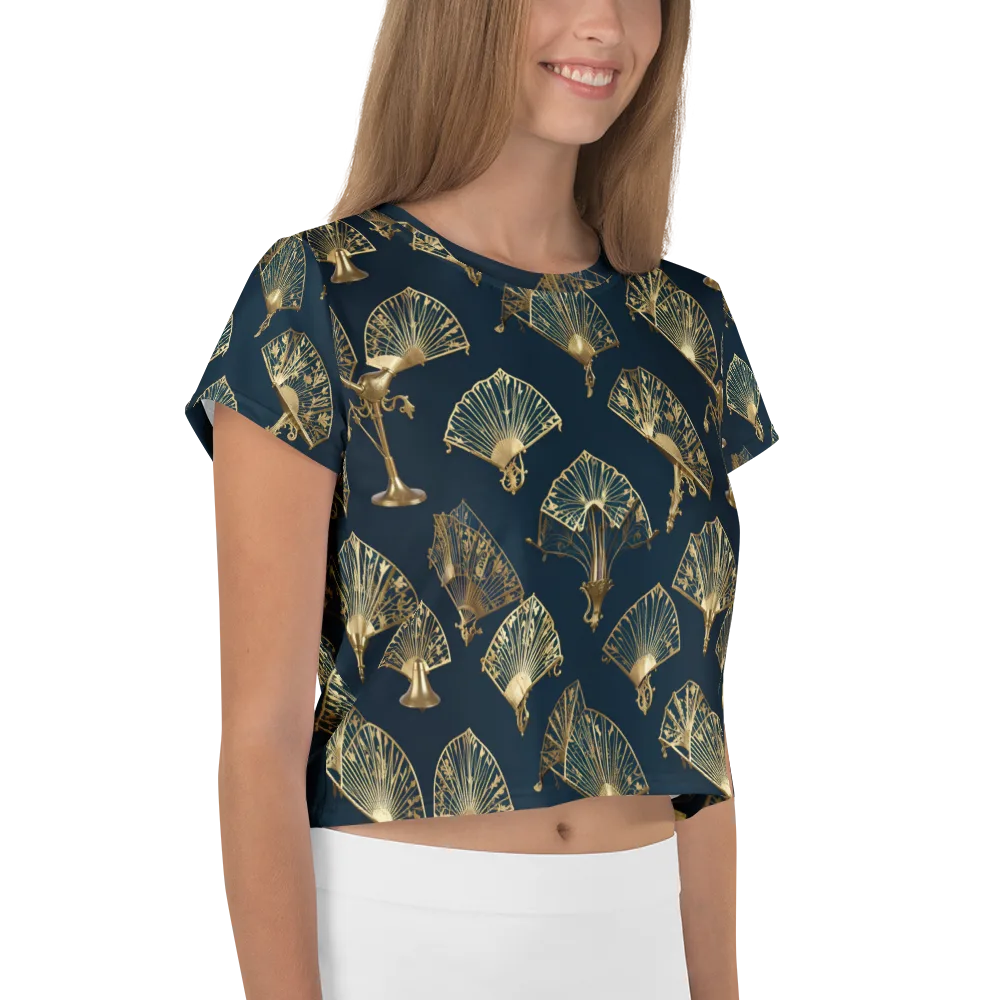 Gilded Fan Salon on Crop Tee — Right