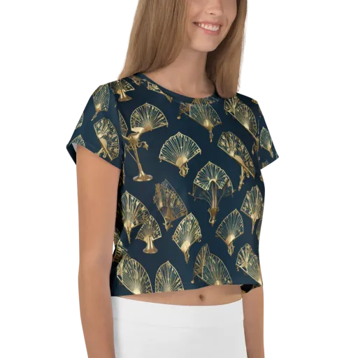Gilded Fan Salon on a Crop Tee