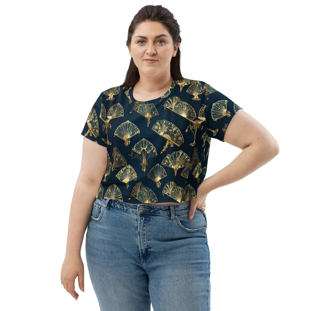 Gilded Fan Salon on Crop Tee — Front
