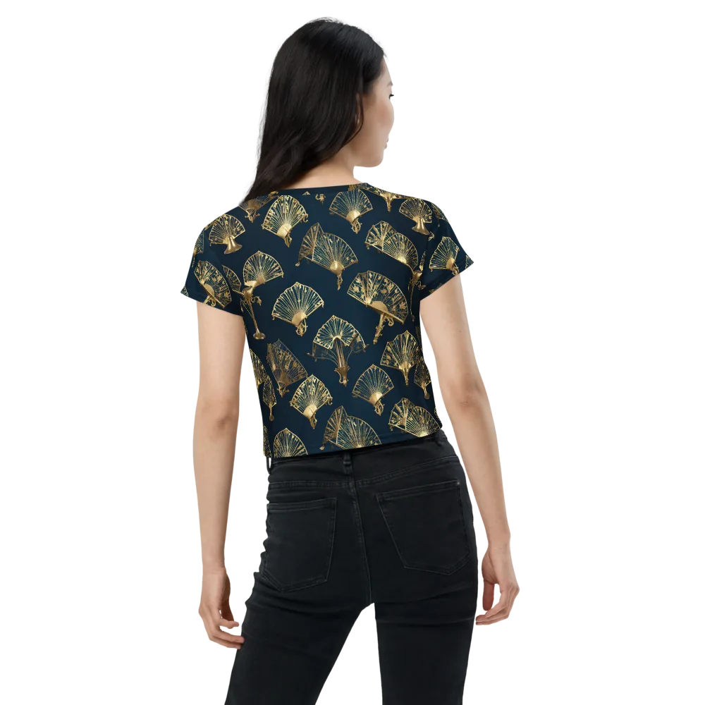 Gilded Fan Salon on Crop Tee — Back