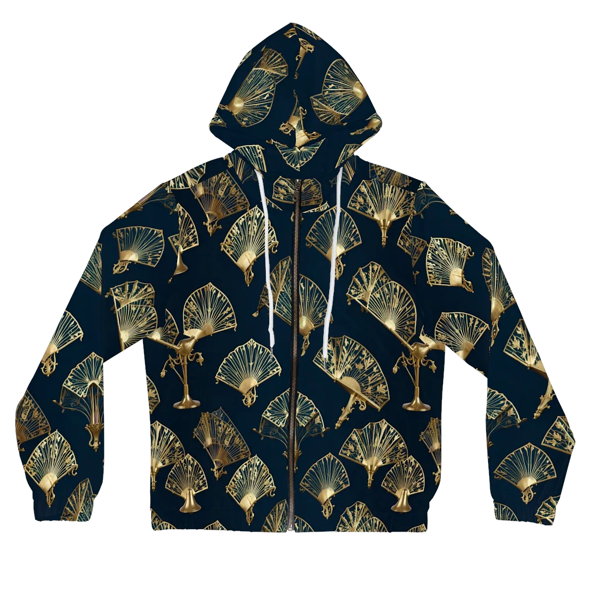 Gilded Fan Salon on Women's Full-Zip Hoodie — Front