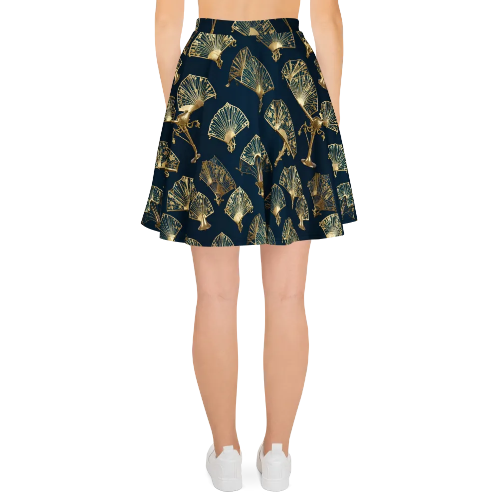Gilded Fan Salon on Skater Skirt — Back