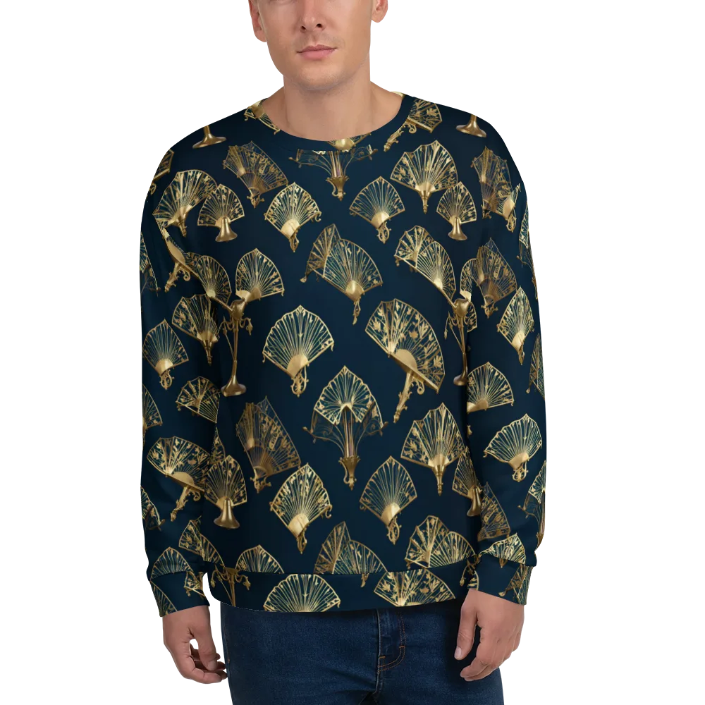 Gilded Fan Salon on Sweatshirt — Front
