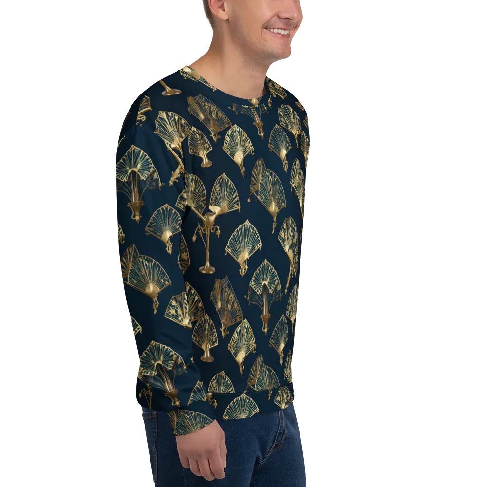 Gilded Fan Salon on Sweatshirt — Right Front