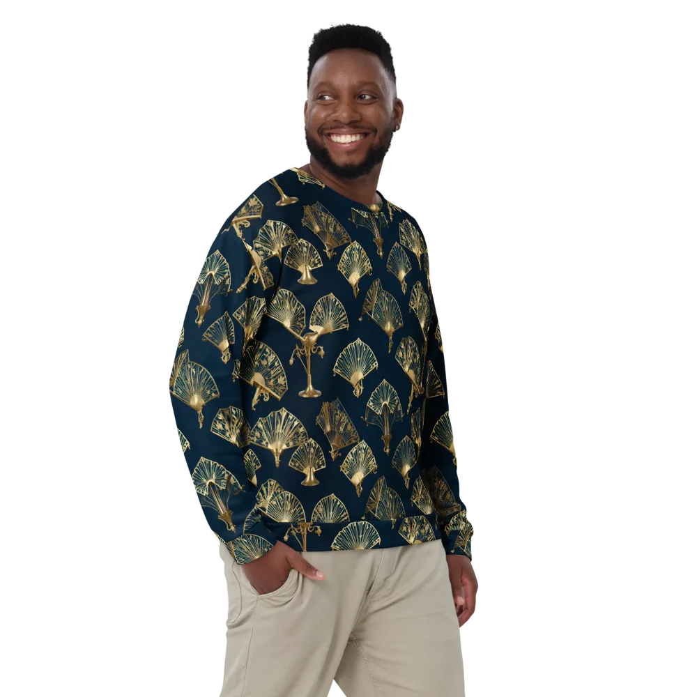Gilded Fan Salon on Sweatshirt — Front