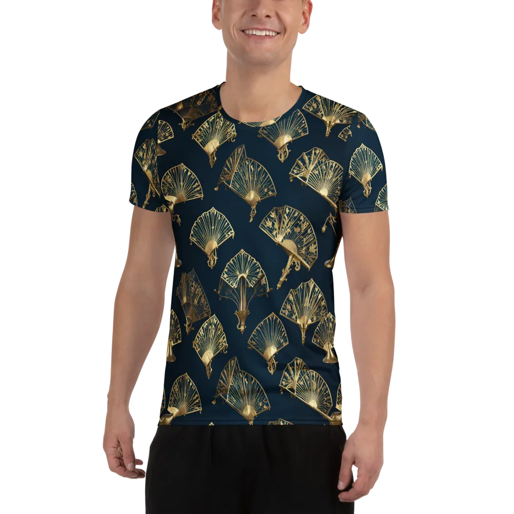 Gilded Fan Salon on Men's Athletic T-Shirt — Front