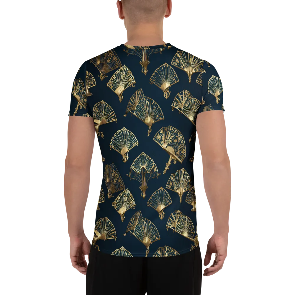 Gilded Fan Salon on Men's Athletic T-Shirt — Back
