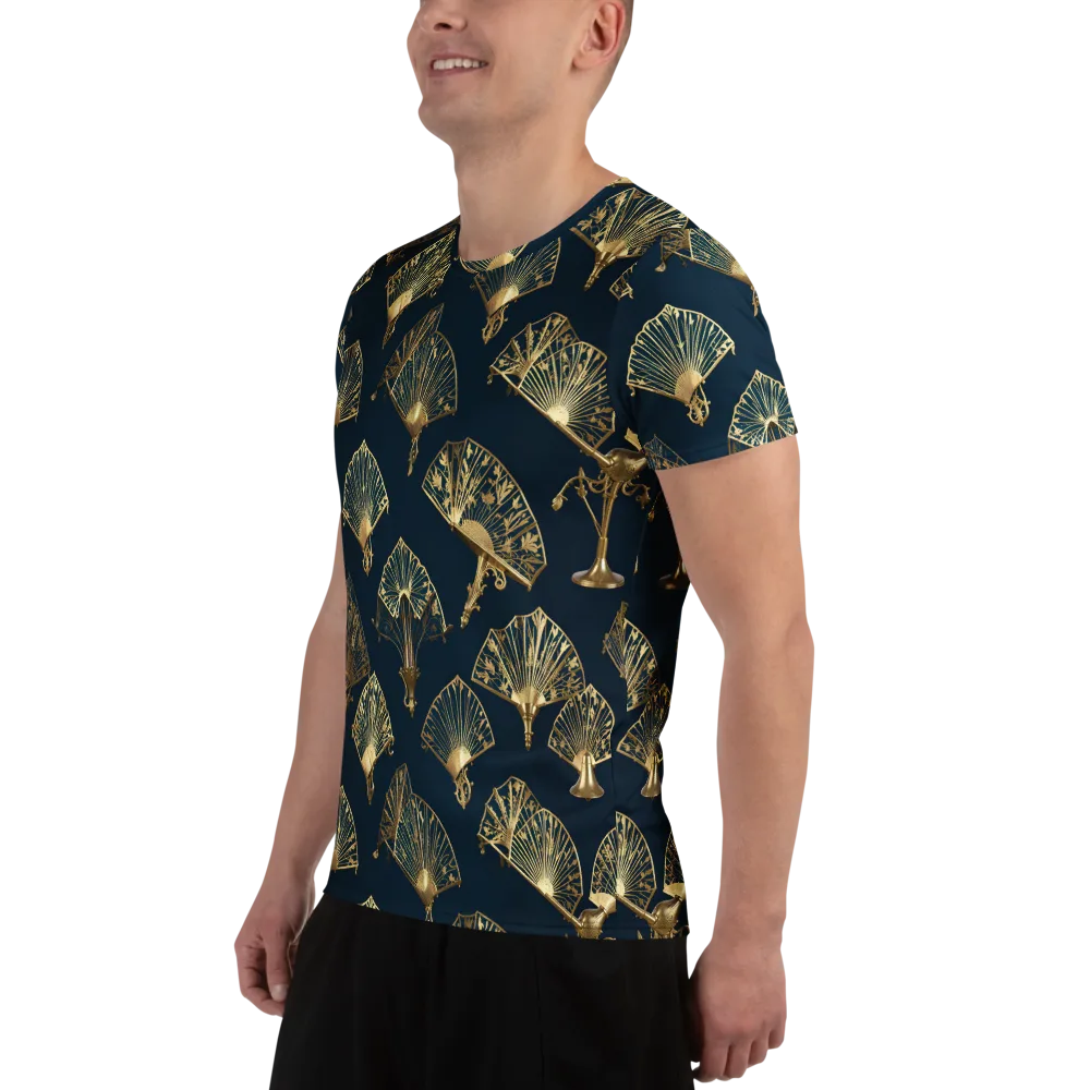 Gilded Fan Salon on Men's Athletic T-Shirt — Left