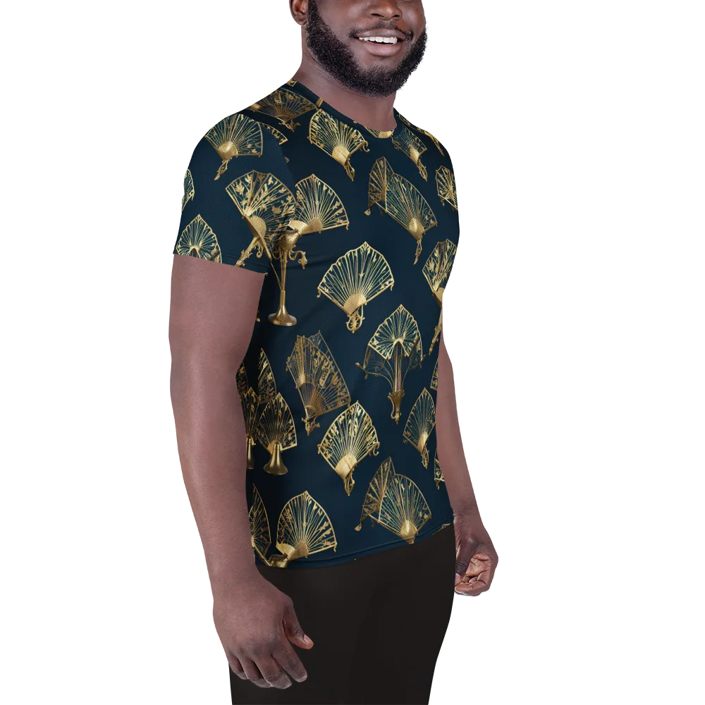 Gilded Fan Salon on Men's Athletic T-Shirt — Right