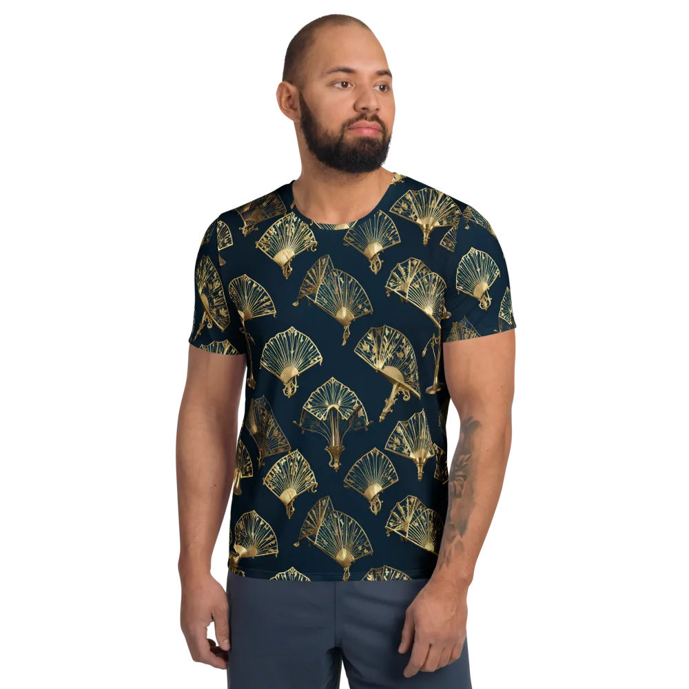 Gilded Fan Salon on Men's Athletic T-Shirt — Front