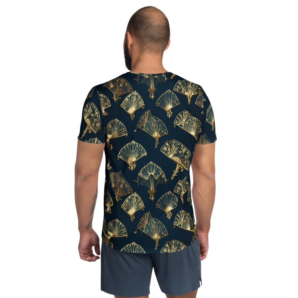 Gilded Fan Salon on Men's Athletic T-Shirt — Back