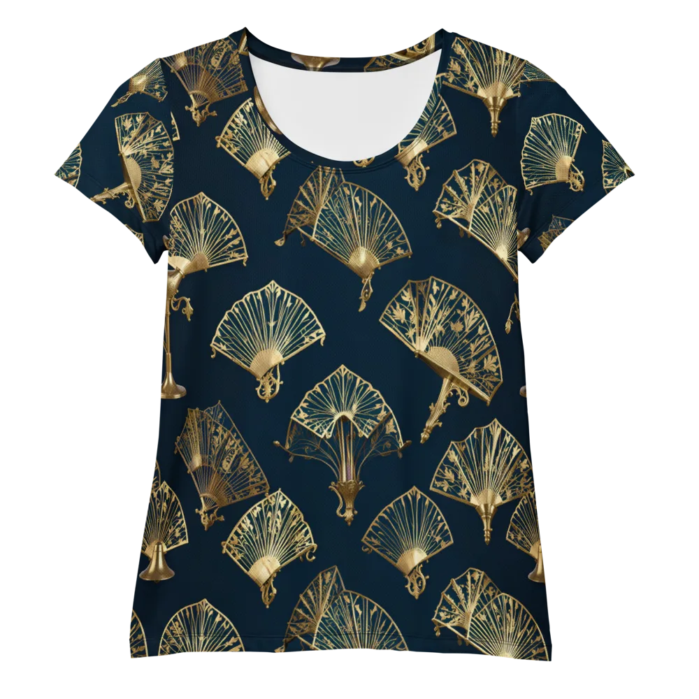 Gilded Fan Salon on Women's Athletic T-Shirt — Front
