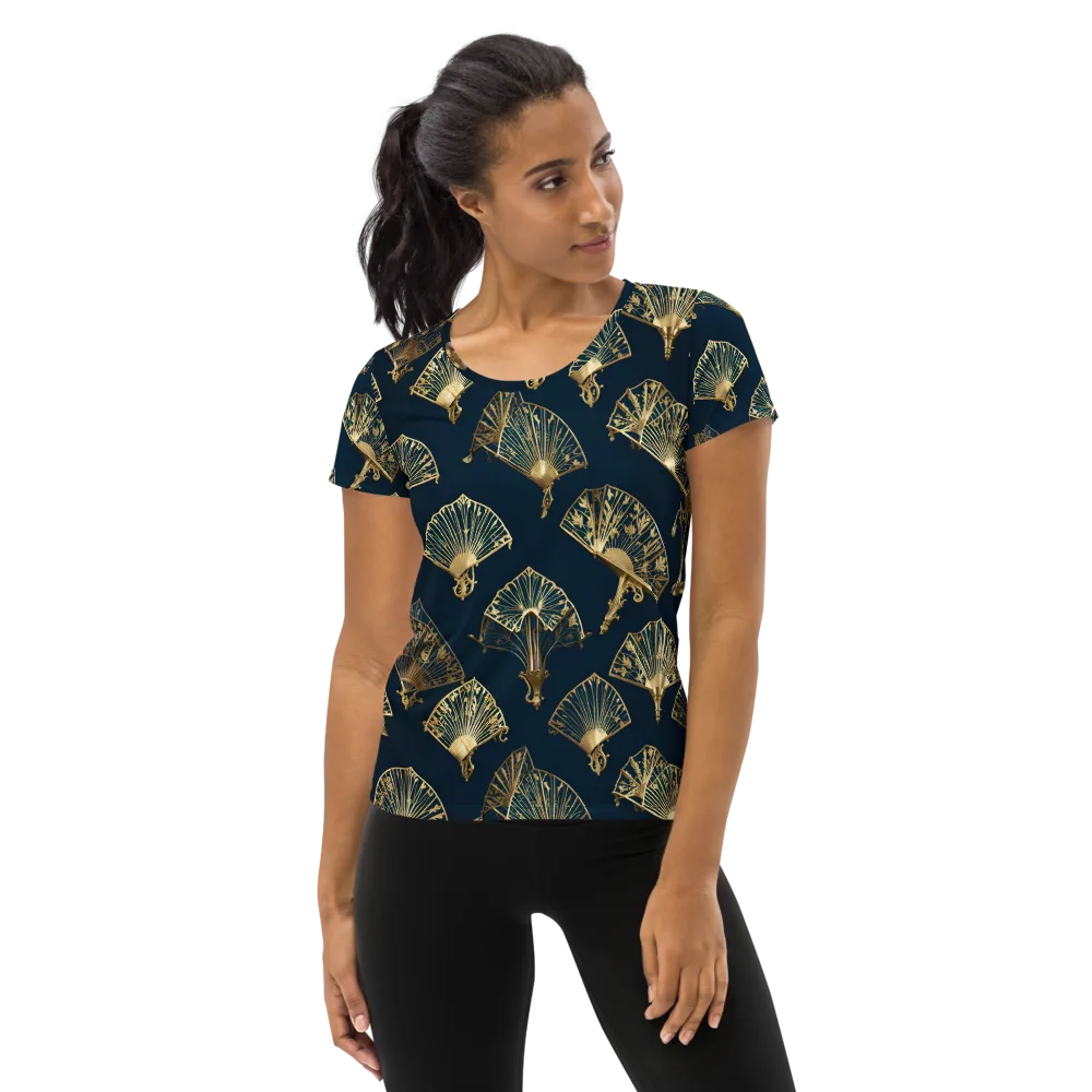 Gilded Fan Salon on Women's Athletic T-Shirt — Front