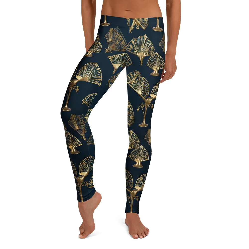 Gilded Fan Salon on Leggings — Front