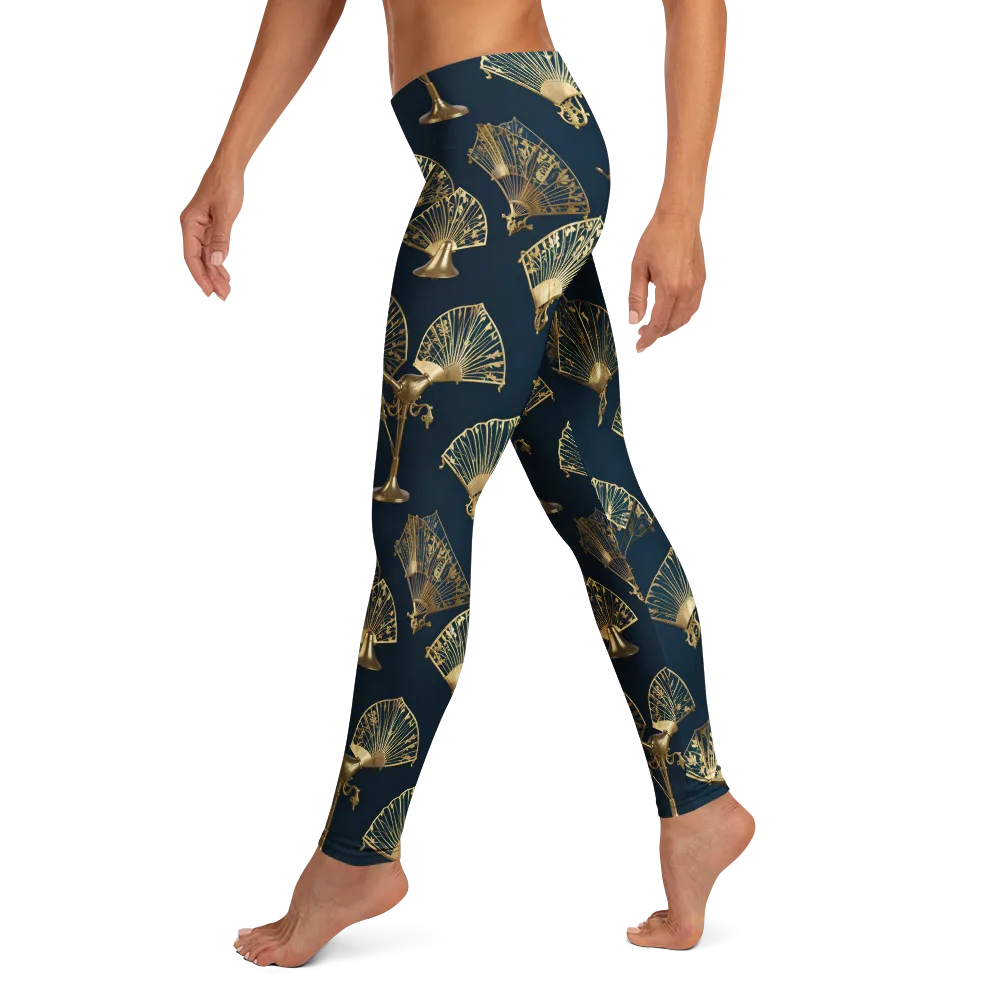 Gilded Fan Salon on Leggings — Left
