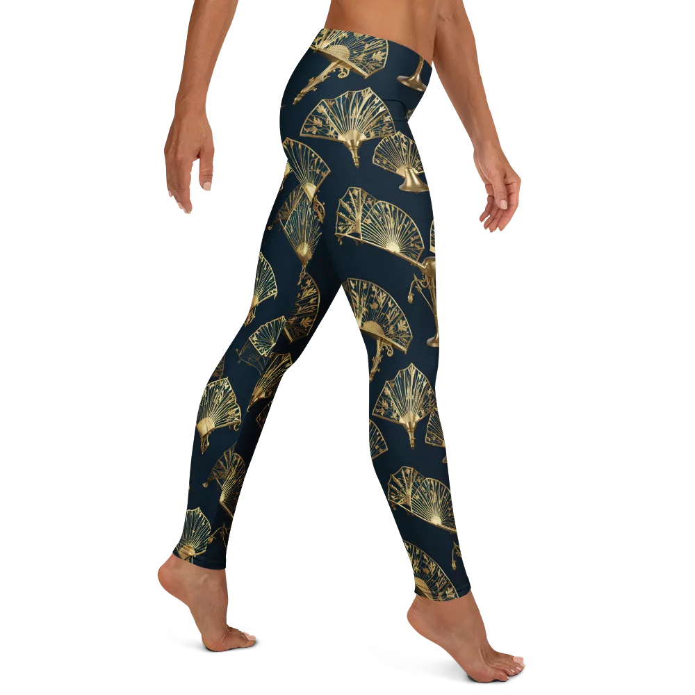 Gilded Fan Salon on Leggings — Right
