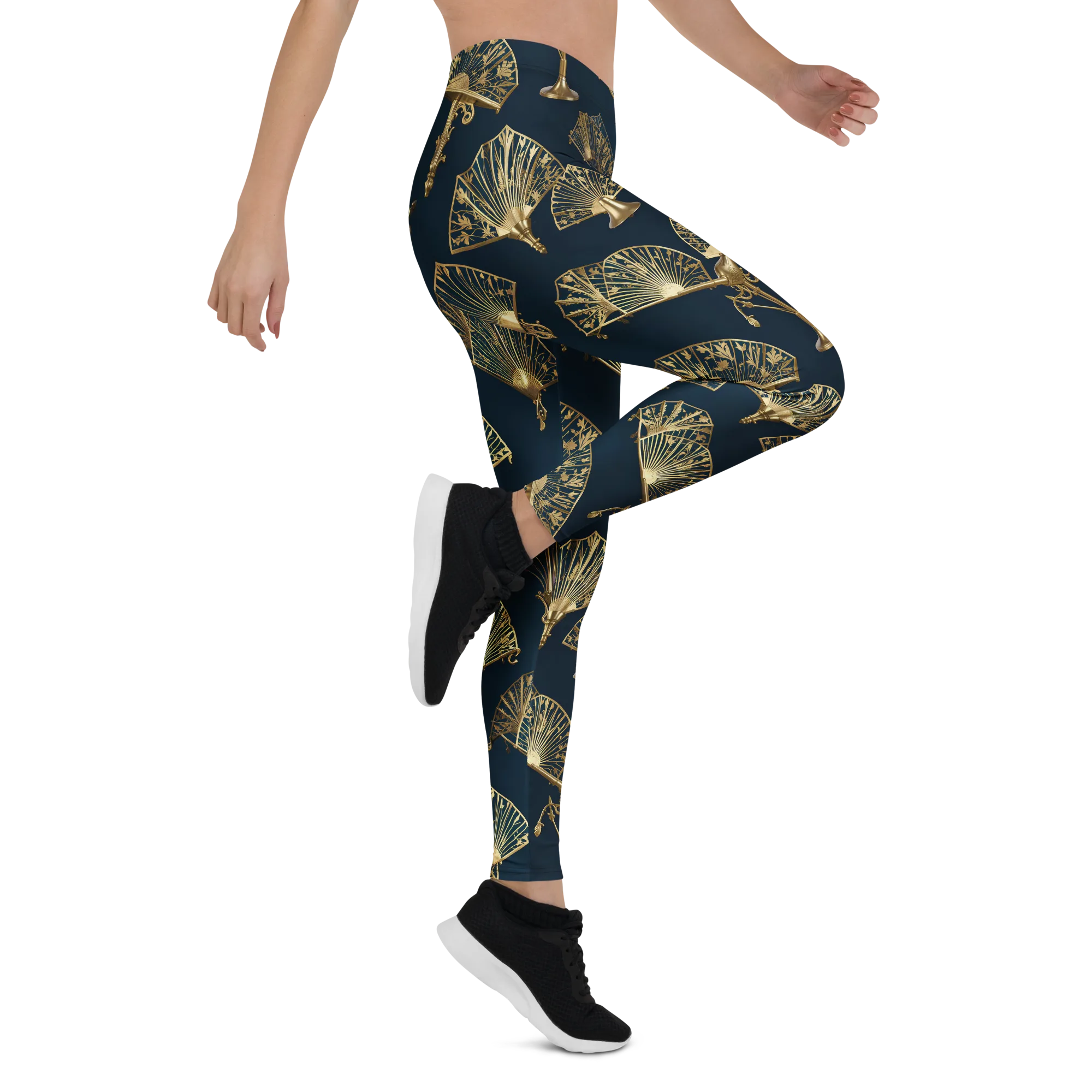 Gilded Fan Salon on Leggings — Right