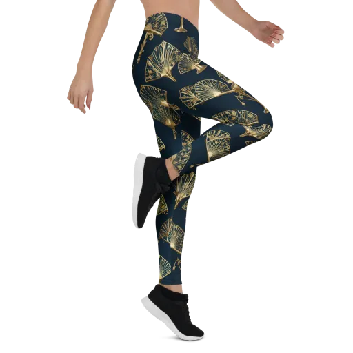Gilded Fan Salon on a Leggings