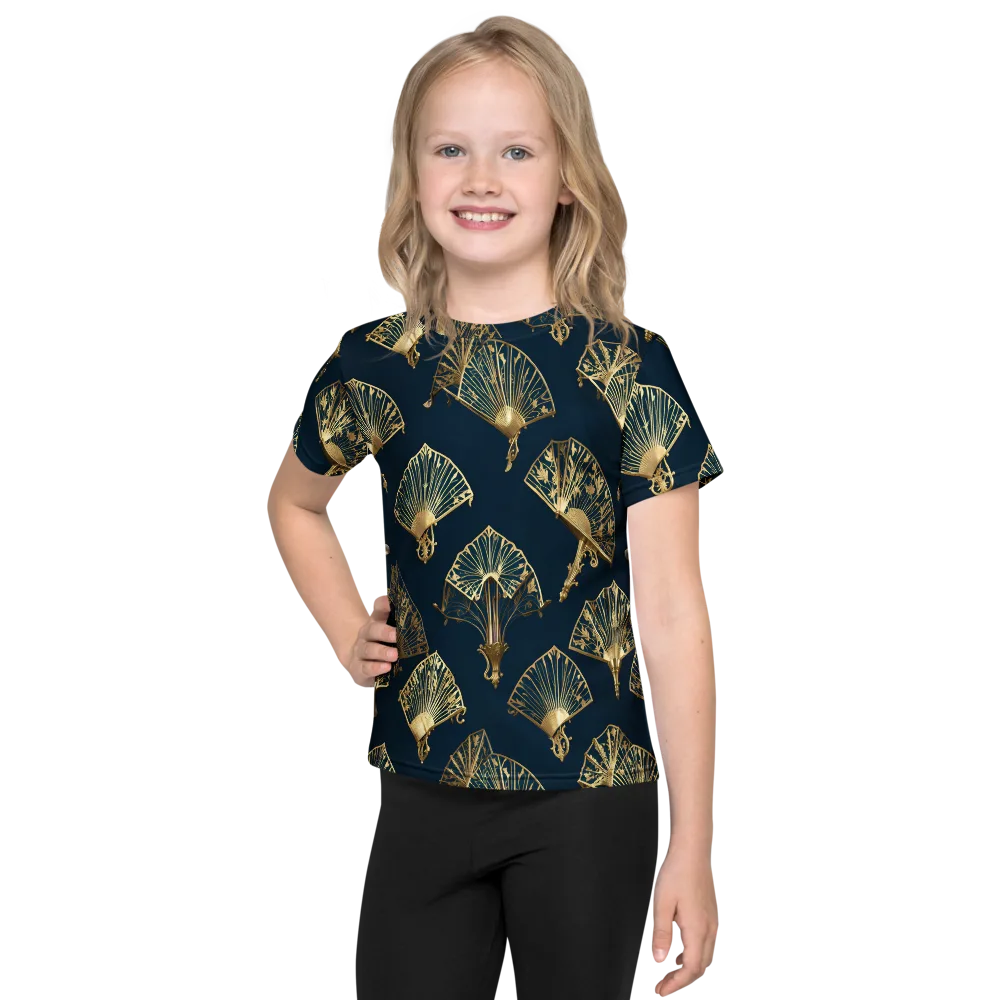 Gilded Fan Salon on Kids Crew Neck T-Shirt — Front