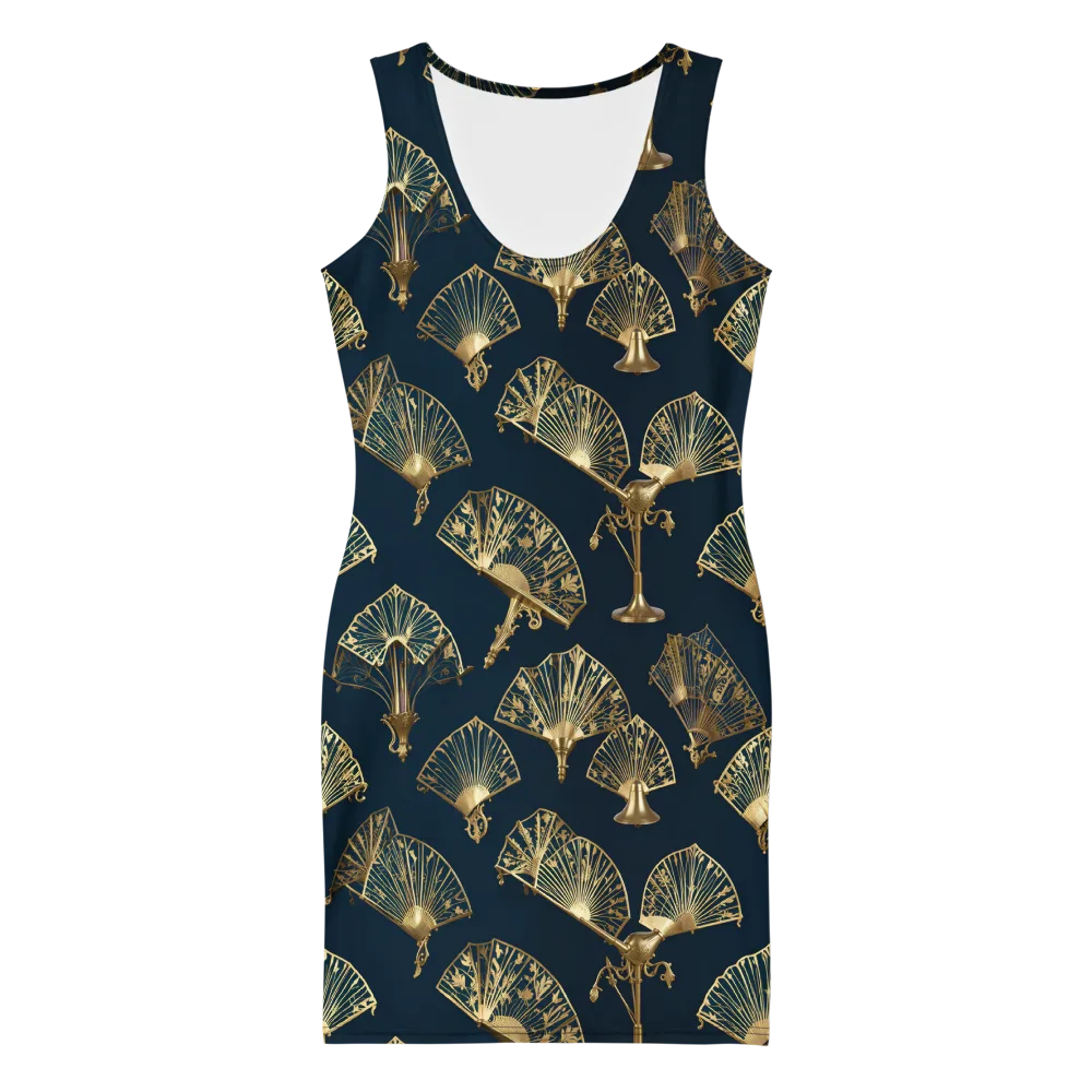 Gilded Fan Salon on Bodycon Dress — Front