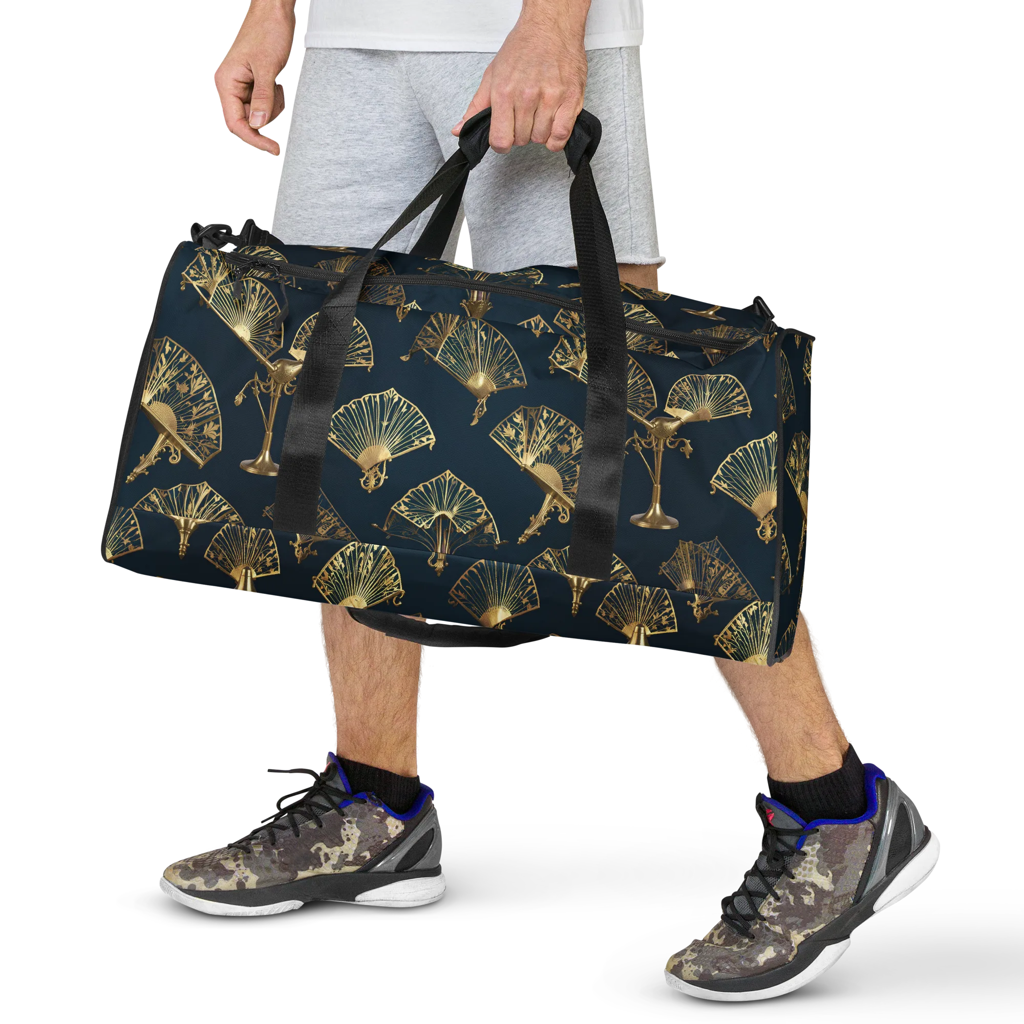 Gilded Fan Salon on Duffle Bag — Front