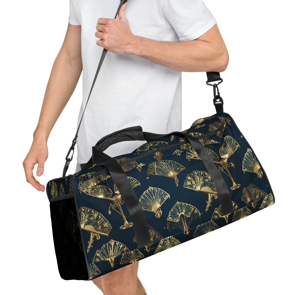 Gilded Fan Salon on Duffle Bag — Right Front