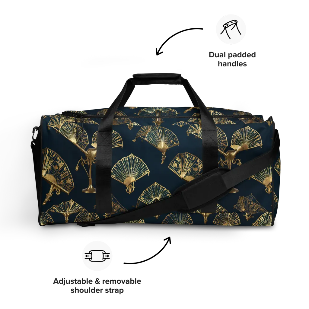 Gilded Fan Salon on Duffle Bag — Front