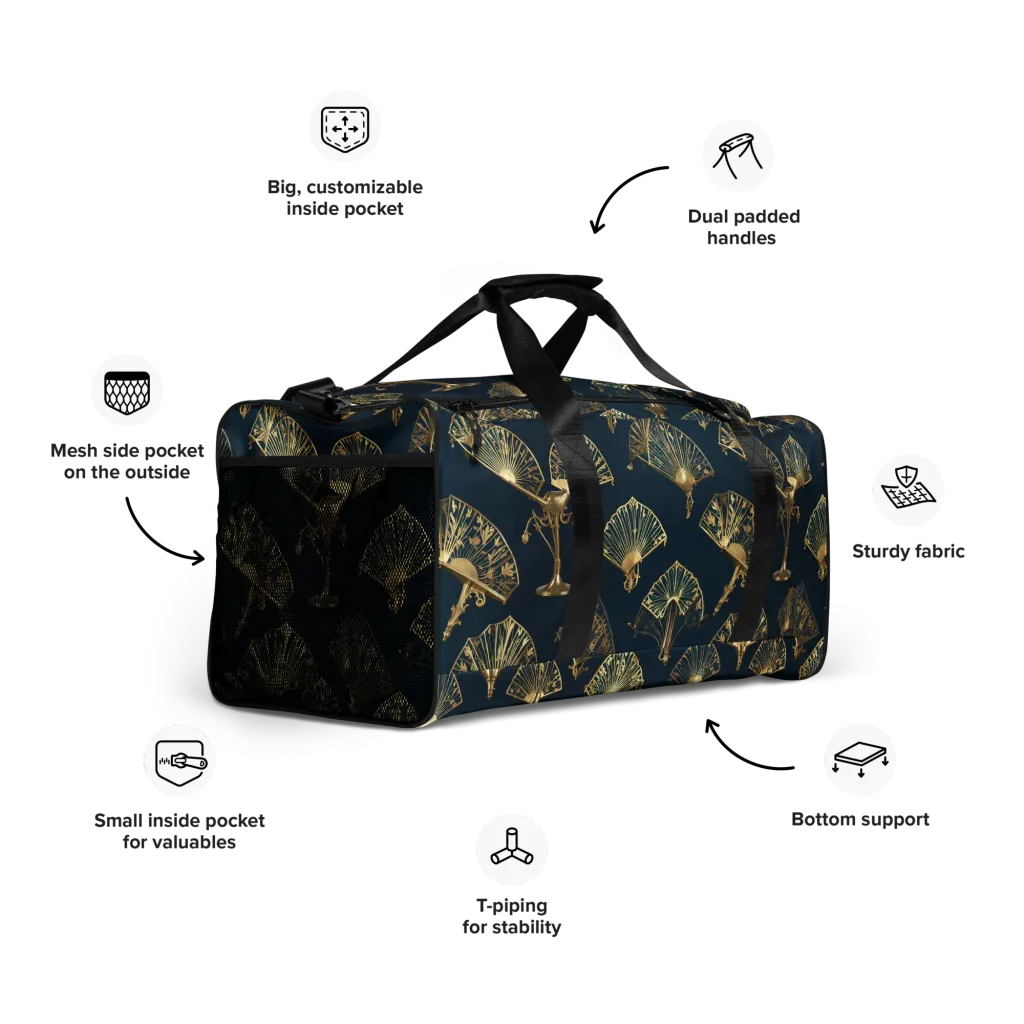 Gilded Fan Salon on Duffle Bag — Right Front