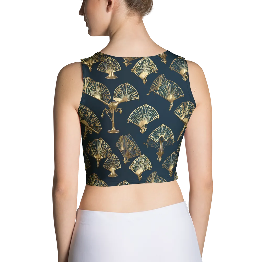 Gilded Fan Salon on Crop Top — Back