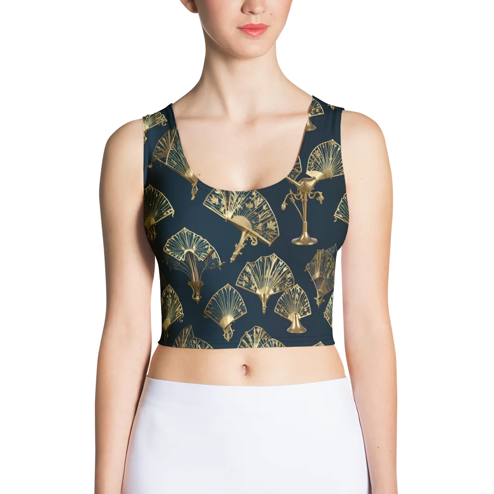 Gilded Fan Salon on Crop Top — Front