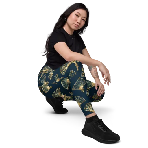 Gilded Fan Salon on a Leggings with Pockets