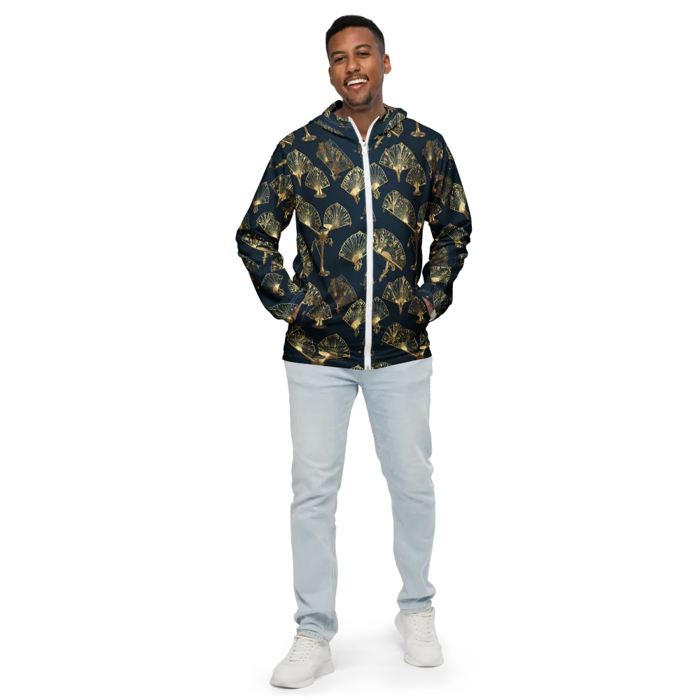 Gilded Fan Salon on Men's Windbreaker — Front