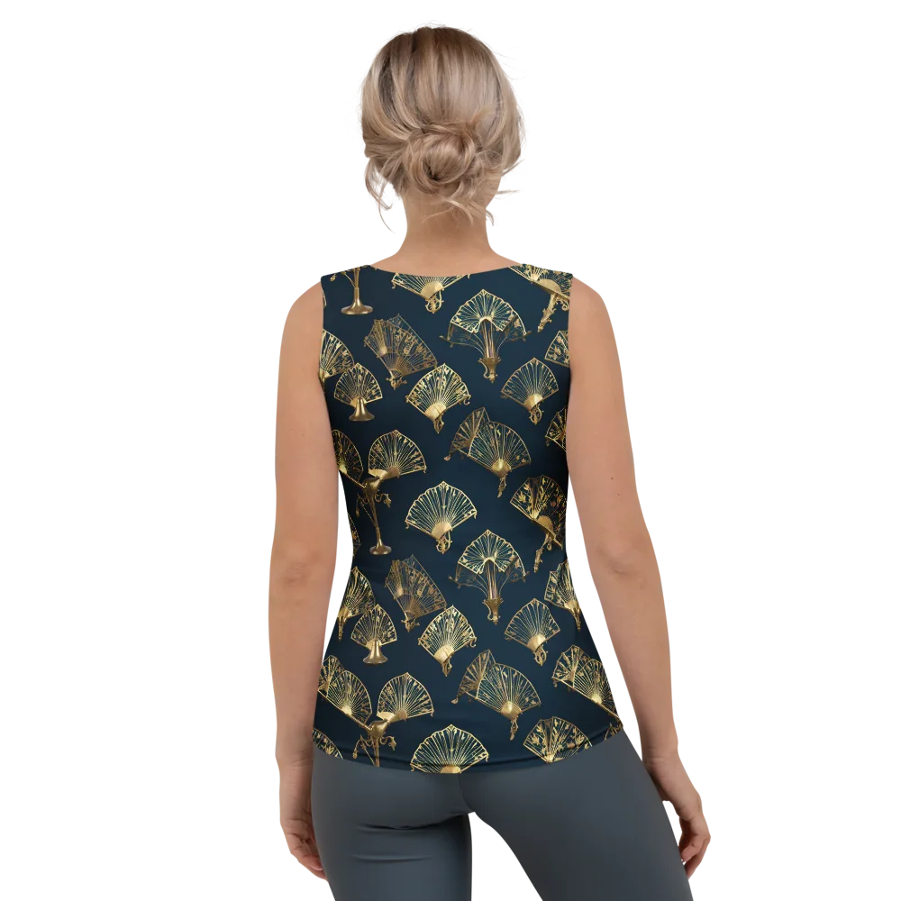 Gilded Fan Salon on Women's Tank Top — Back