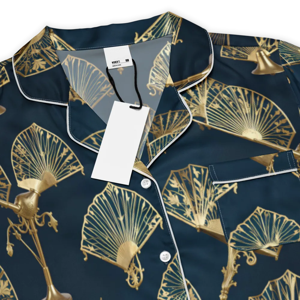 Gilded Fan Salon on Women's Short Sleeve Pajama Top — Product details