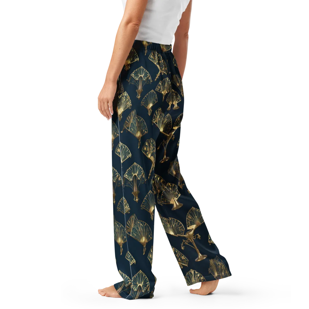 Gilded Fan Salon on Women's Pajama Pants — Left