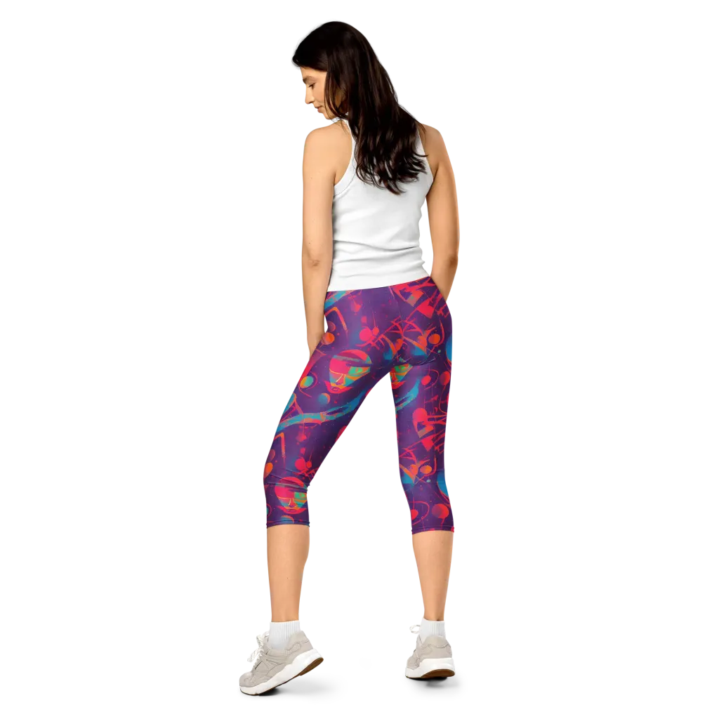 Spheric Rhapsody on Capri Leggings — Back