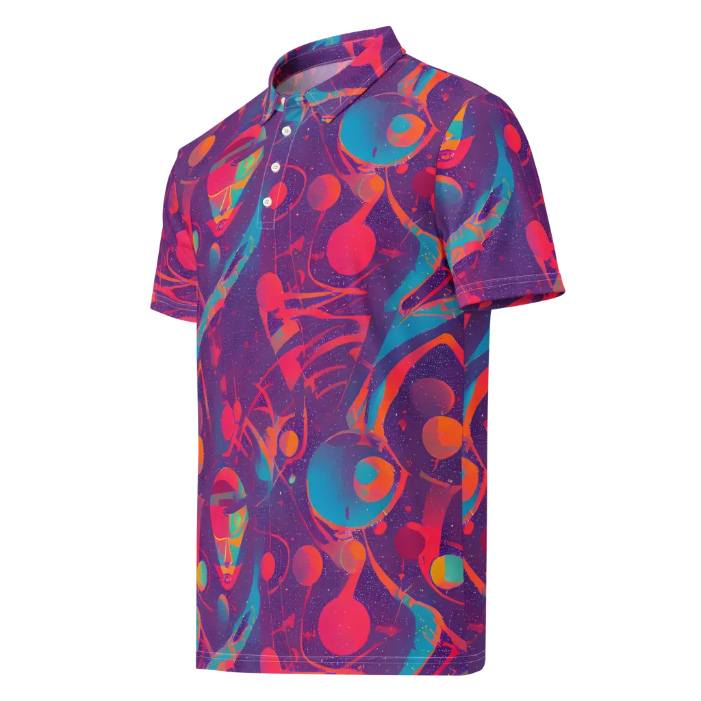 Spheric Rhapsody on Men's Slim Fit Polo Shirt — Left Front