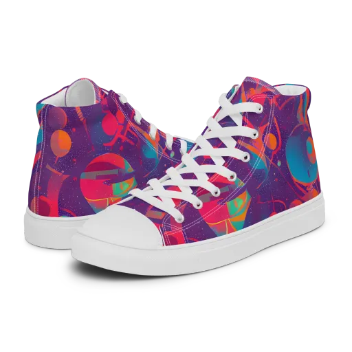 Spheric Rhapsody on a Men's High Top Canvas Shoes