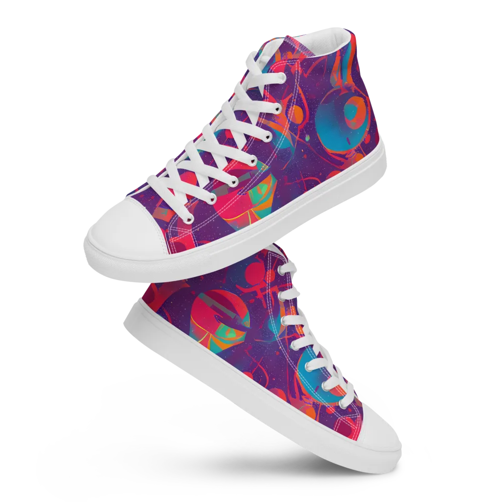 Spheric Rhapsody on Women's High Top Canvas Shoes — Front