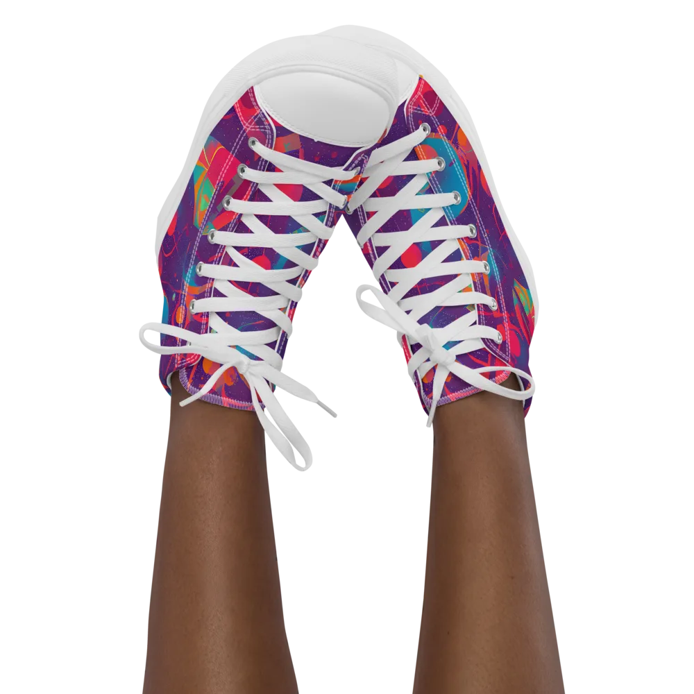 Spheric Rhapsody on Women's High Top Canvas Shoes — Front