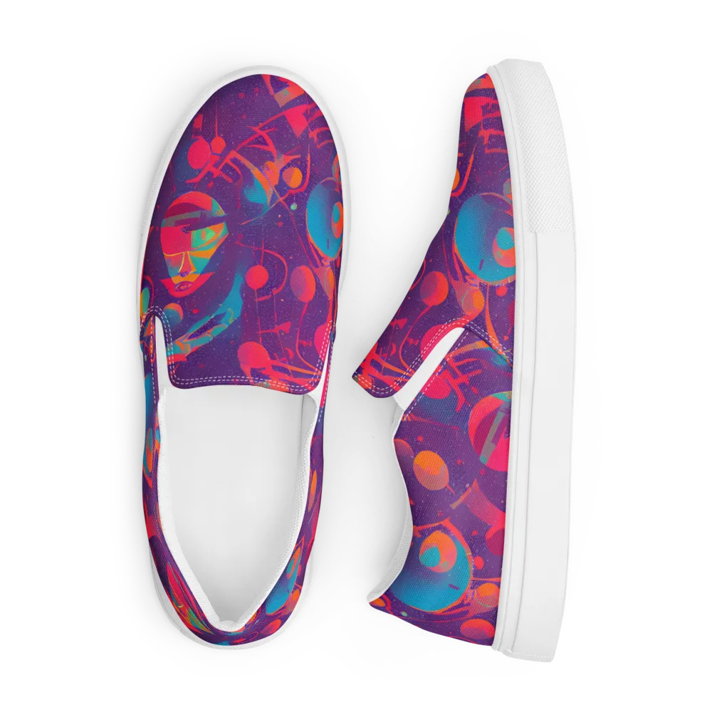 Spheric Rhapsody on Men's Slip-On Canvas Shoes — Front
