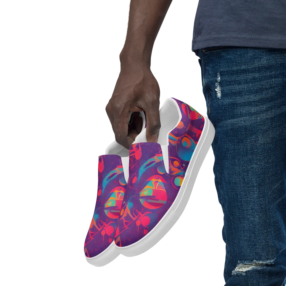 Spheric Rhapsody on Men's Slip-On Canvas Shoes — Left Front