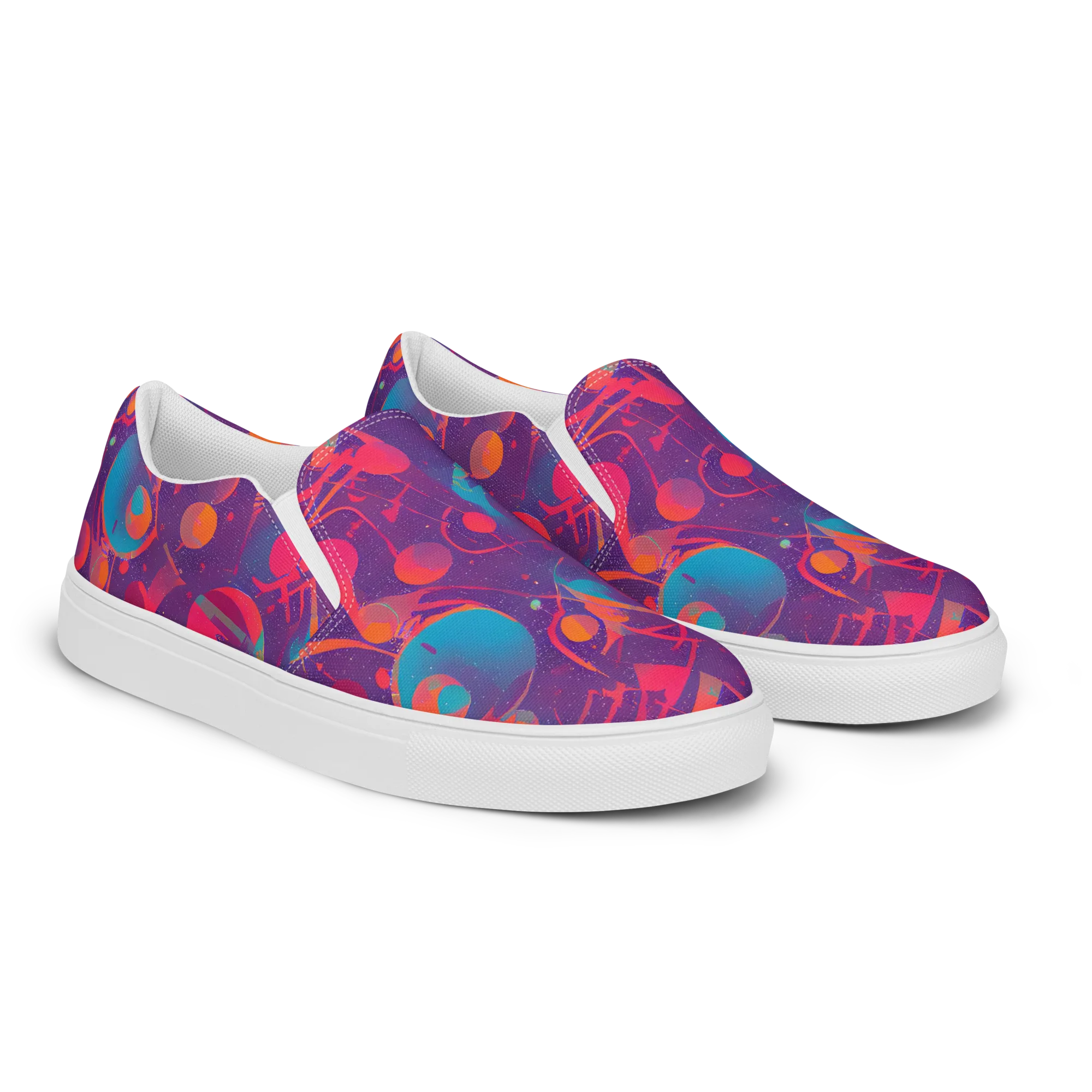 Spheric Rhapsody on Women's Slip-On Canvas Shoes — Right Front