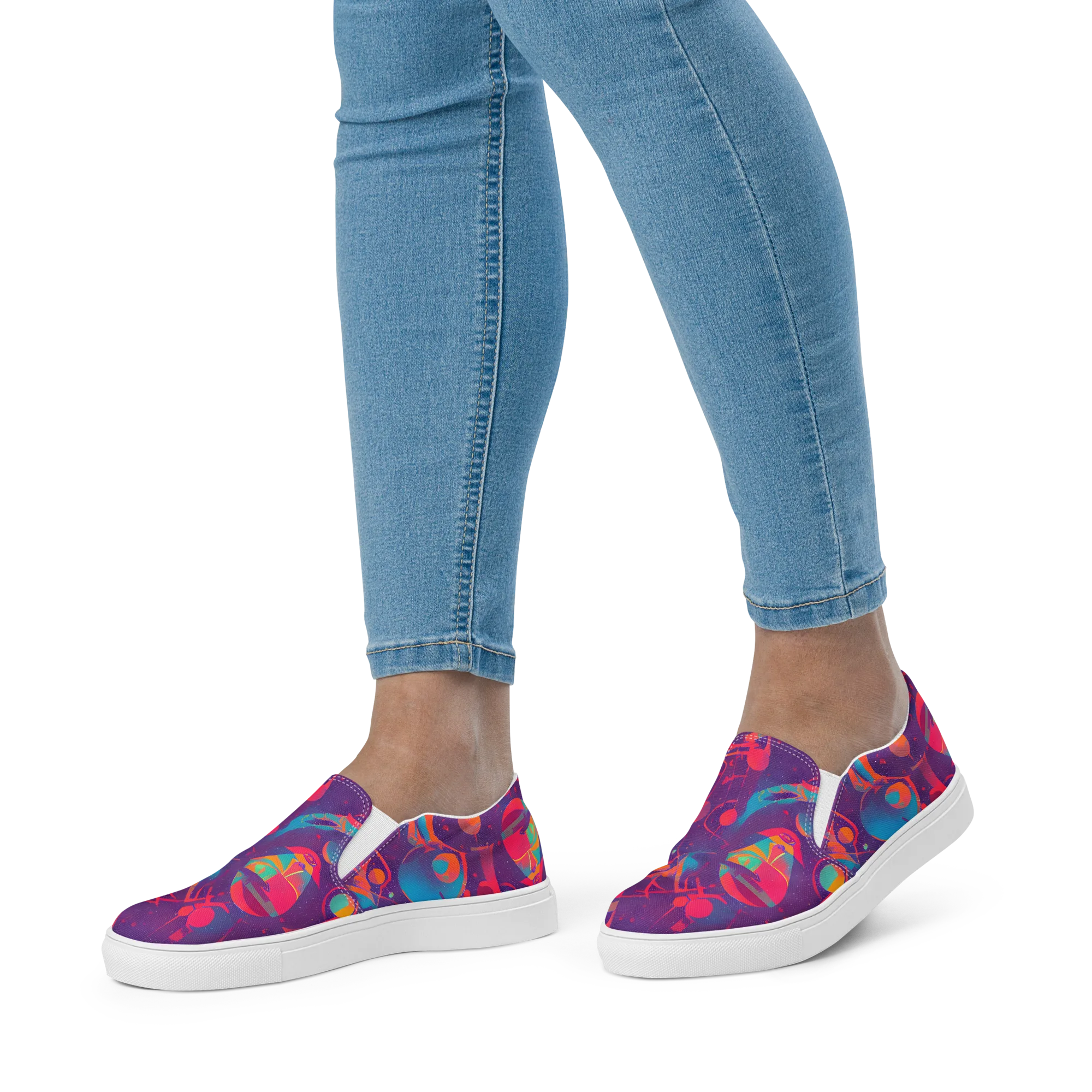 Spheric Rhapsody on Women's Slip-On Canvas Shoes — Front