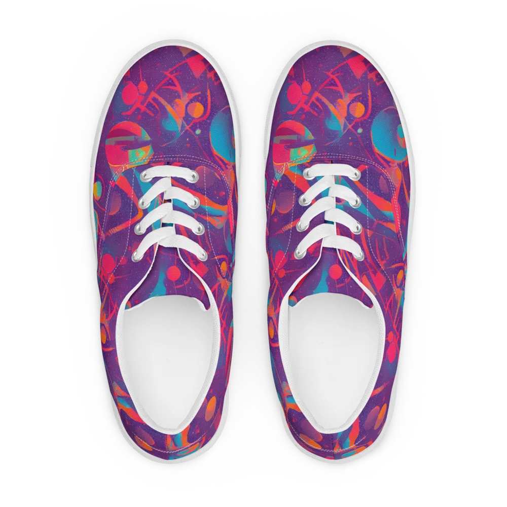 Spheric Rhapsody on Men's Lace-Up Canvas Shoes — Front