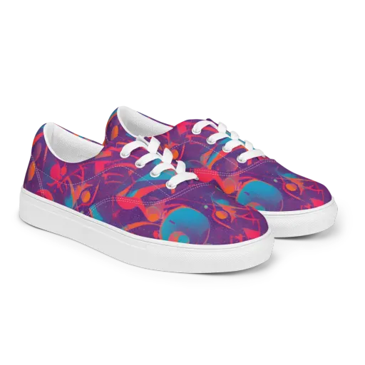 Spheric Rhapsody on a Men's Lace-Up Canvas Shoes