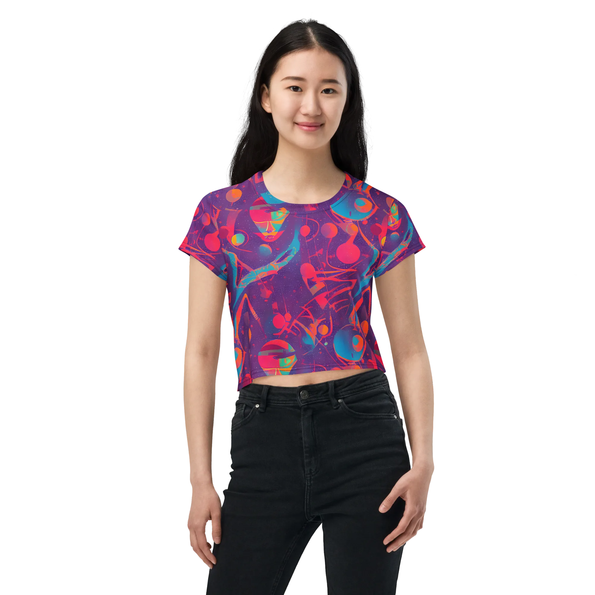 Spheric Rhapsody on Crop Tee — Front